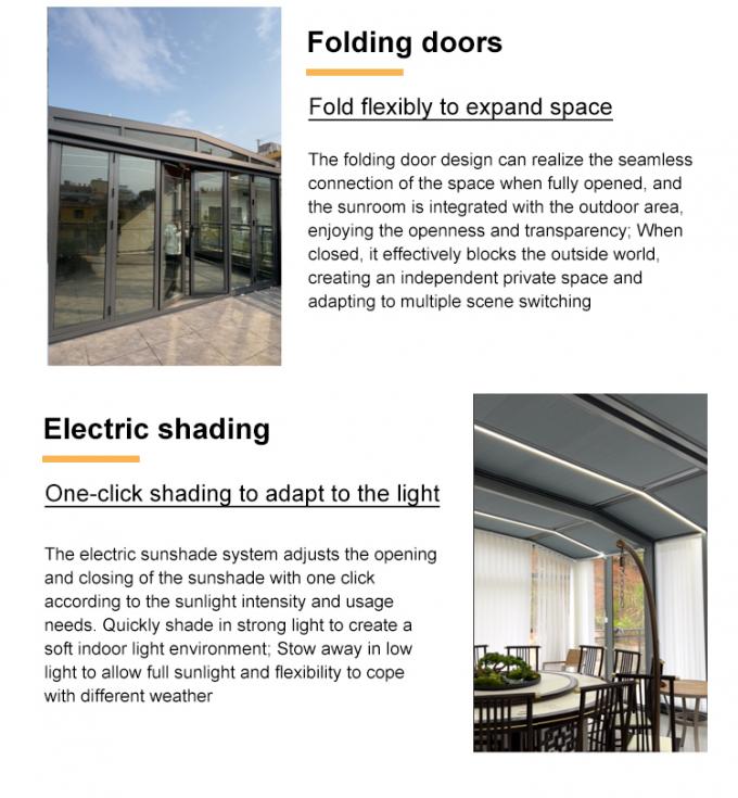 All-Season Sunroom Conservatory Retractable Veranda Electric Sliding ...