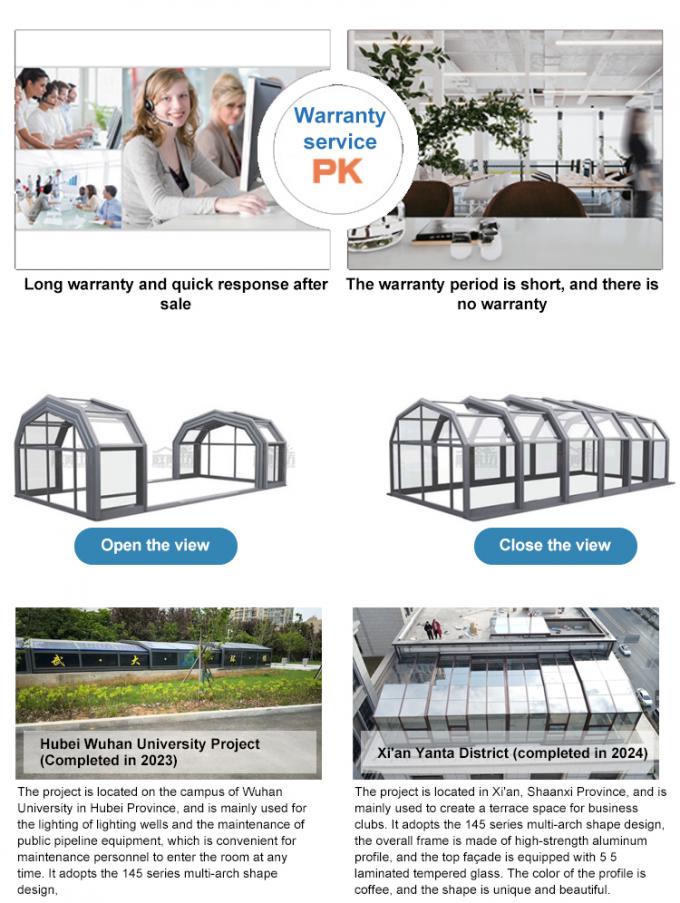 Retractable Solar Panel Modern Outdoor Retractable Garden Sunroom Sliding Solarium Tent Solar ...