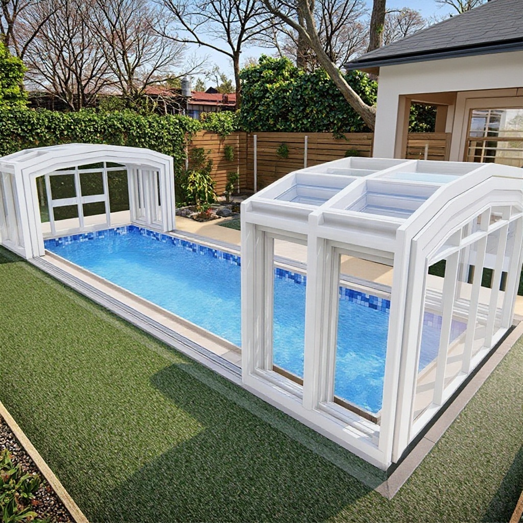 Retractive Pool Customizable Automatic Solar Electric Swimming Pool Safety Cover ...