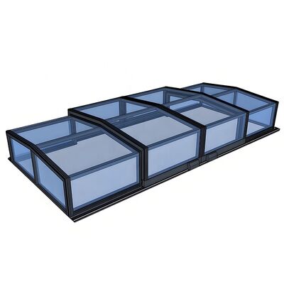 Good price Retractable Roof Glass Sunroom Bioclimatic Pergola Aluminum Louvre Shade with Glass Wall System Glass House online