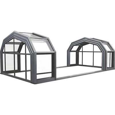 Good price Modern Aluminium Custom Motorized Retractable Glass Houses Enclosure Electric Automatic Sliding Sunroom Roof Cover Hotels Parks online