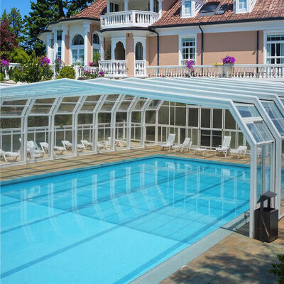 Good price Customizable Outdoor Auto Telescopic Sunroom with Electric Motorized Retractable Glass Roof Cover for Villas Hotels Parks online