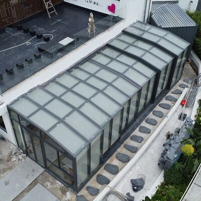 Good price Aluminum Retractable Electric Roof for Patio Glass House & Sunroom-Durable Retractable Glass Sunroom Solution online
