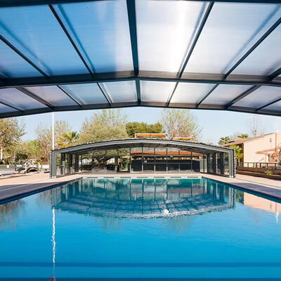Good price Automatic Retractable Electric Sunroom for Flat Hotels Villas & Apartments Contemporary Design Tempered Glass Roof Pool Cover online