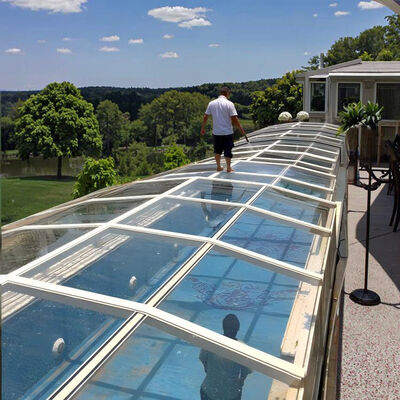 Good price Retractable Pool Enclosures Contemporary Polycarbonate Windshield Skylight for Skateboard Swimming online