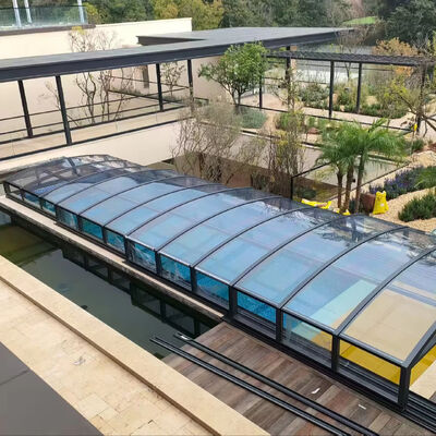 Good price Modern House Waterproof Outdoor Sunroom Swimming Pool Cover Durable Aluminum Retractable Enclosure System Flat Roof for Parks online