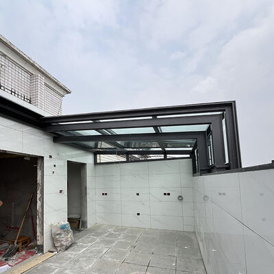 Good price Prefabricated Tempered Glass Triangle Residential Aluminum Summer Garden White Extendable Movable Sunroom High Light online