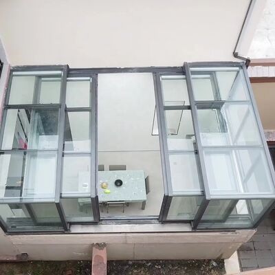 Good price Outdoor Retractable Solar Glass Panels Solarium Tent for Apartments Villas Hotels for Garden Sunroom Sliding Sunroom Triangle online