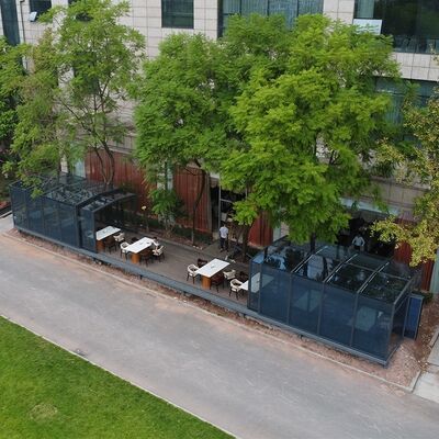 Good price Electric Retractable Sunrooms Modern 4-Season Pool Enclosure with Tempered Glass Flat Roof for Outdoor Use online