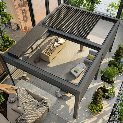 Good price Custom Outdoor Aluminum Alloy Pergola Insulated Garden Canopy Glass Roof Carport Pavilion Waterproof Powder Coated Eco-Friendly online