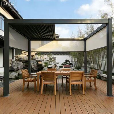 Good price Louvered Aluminum Waterproof Eco-Friendly Powder Coated Canopy Backyard Motorized Pavilion Windproof Sunshade Pergolas Terrace online