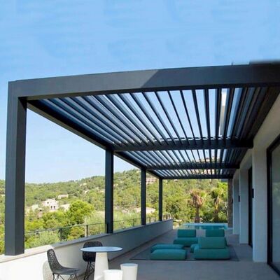 Good price British 3x3 Garden Patio Aluminum Pergola Eco-friendly Smart Motorized Slat Louver Waterproof Pavilion Stylish Metal Gazebo for online