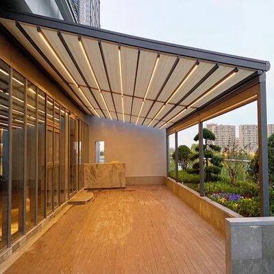 Good price Outdoor Aluminum Motorized Automatic Retractable Awnings Extendable Patio Canopy Gear Box Coated Balcony Pergola Shade Solutions online