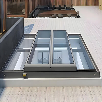 Good price Villa Insulated Aluminum Double Layer Low-e Tempered Glass Wide Field of View Electric Parallel Sliding Skylight Smart Roof online
