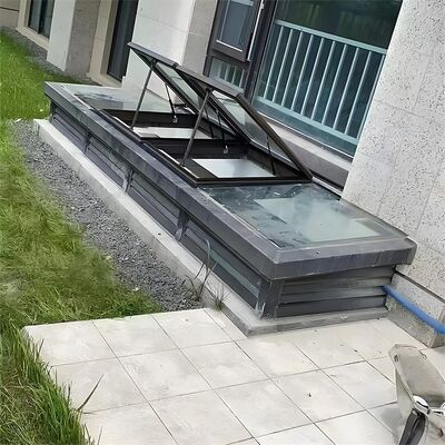 Good price High Quality Modern Aluminium Alloy Glass Skylights Vertical Opening Swing Roof Window Aluminum Chain Uplift Outdoor Staircase online