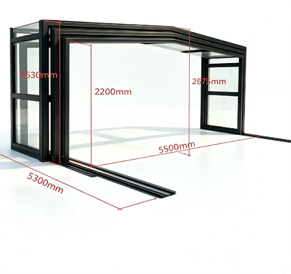 Good price Movable Foldable Aluminum Pool Enclosure Electric Retractable Sun Room Smart Automatic Garage Carport for Residential Hotel Use online